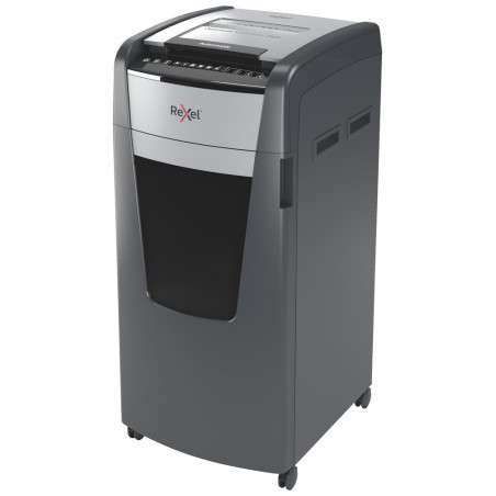 Distrugator automat documente Rexel OPTIMUM 750X , 750 coli, P4, cross-cut (tip confeti), cos 140 litri, negru-gri, "2020750XEU"