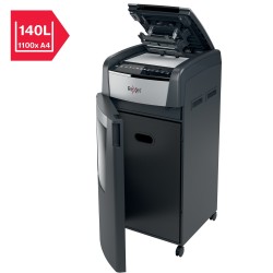 Distrugator automat documente Rexel OPTIMUM 750X , 750 coli, P4, cross-cut (tip confeti), cos 140 litri, negru-gri, "2020750XEU"