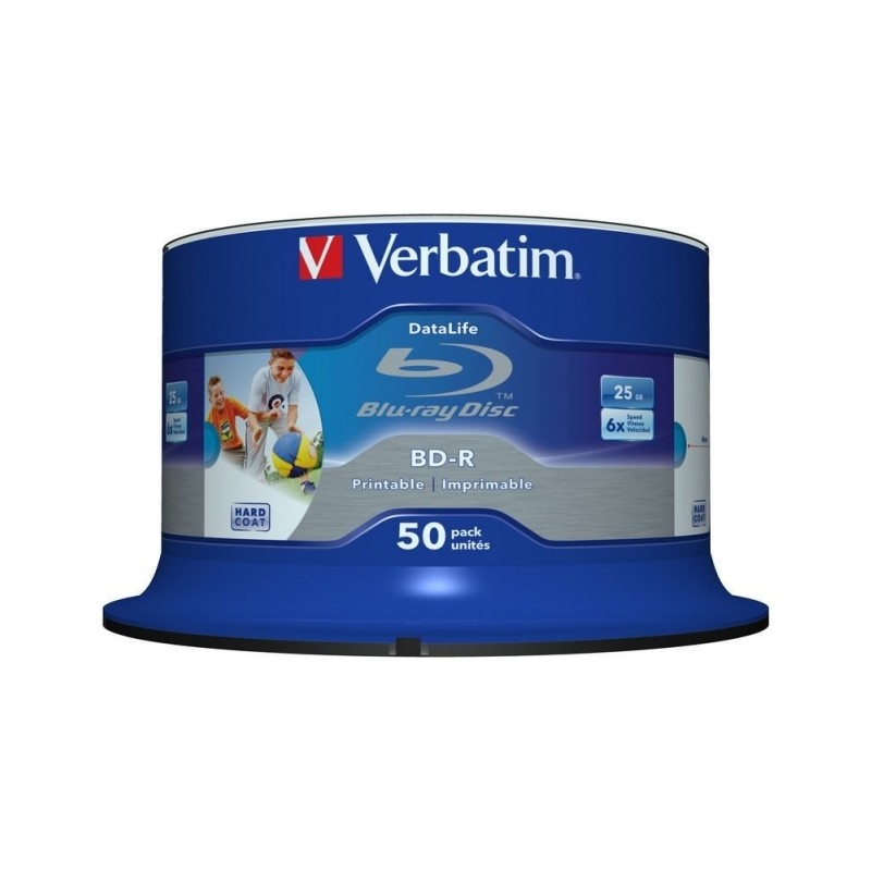 BD-R VERBATIM  25GB, viteza 6x, 50 buc, Single Layer, spindle, printabil, "Wide Inkjet Printable" "43812"