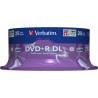 DVD+R VERBATIM  8.5GB, 240min, viteza 8x, 25 buc, Double Layer, spindle, "Matt Silver" "43757"
