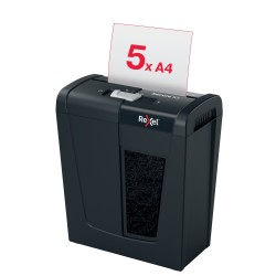 Distrugator manual documente Rexel SECURE   S5,   5 coli, P2, strip-cut (tip fasii), cos  10 litri, negru, "2020121EU" (timbru v