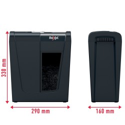 Distrugator manual documente Rexel SECURE   S5,   5 coli, P2, strip-cut (tip fasii), cos  10 litri, negru, "2020121EU" (timbru v