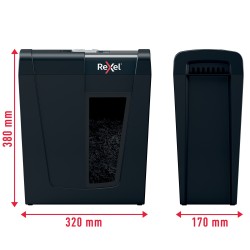 Distrugator manual documente Rexel SECURE   X8,   8 coli, P4, cross-cut (tip confeti), cos  14 litri, negru, "2020123EU" (timbru