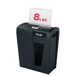 Distrugator manual documente Rexel SECURE   X8,   8 coli, P4, cross-cut (tip confeti), cos  14 litri, negru, "2020123EU" (timbru