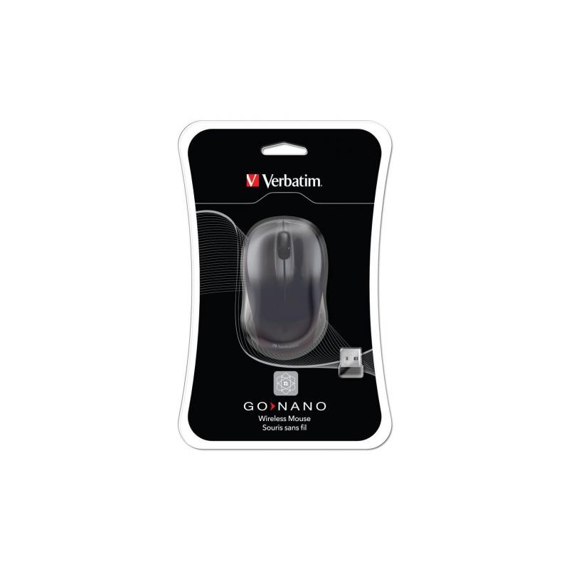 MOUSE WIRELESS Verbatim "Go Nano Wireless Mouse" 2.4GHz 1600 DPI black "49042"  (include TV 0.15 lei)