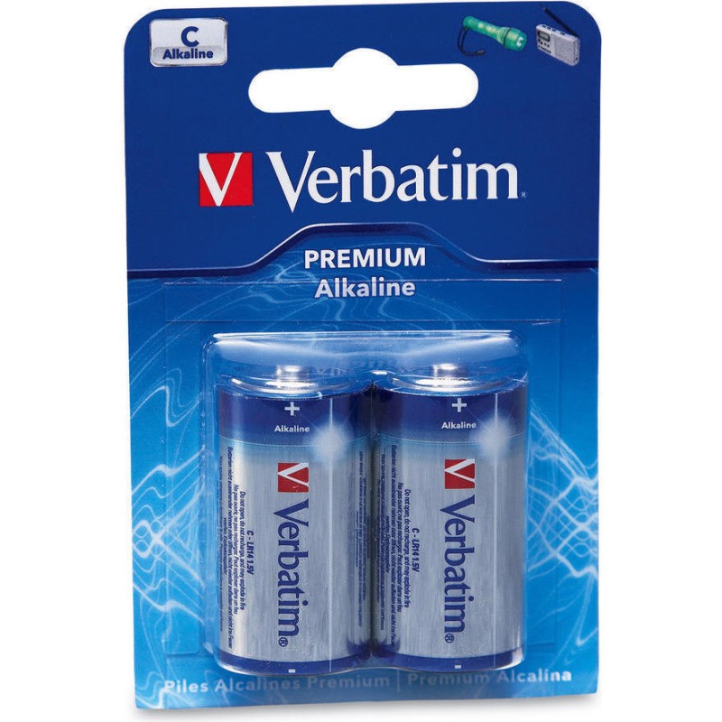 BATERIE VERBATIM C (R14), 1.5V alcalina, 2 buc., "49922" (timbru verde 0.16 lei)