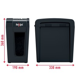 Distrugator manual documente Rexel SECURE   X8 Slim,   8 coli, P4, cross-cut (tip confeti), cos  14 litri, negru, "2020126EU" (t