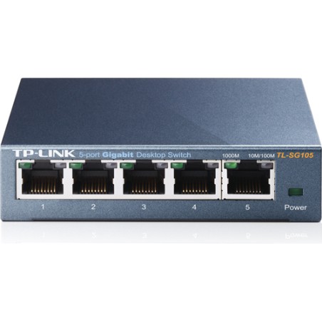 SWITCH TP-LINK  5 porturi Gigabit. carcasa metalica "TL-SG105" (timbru verde 2 lei)