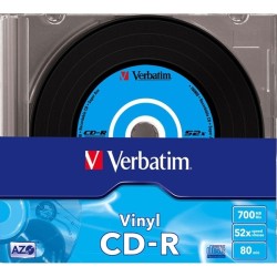 CD-R VERBATIM  700MB, 80min, viteza 52x, PACK Slim case 10 buc, "AZO Data Vinyl" "43426"