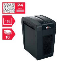 Distrugator manual documente Rexel SECURE  X10 Slim, 10 coli, P4, cross-cut (tip confeti), cos  18 litri, negru, "2020127EU" (ti