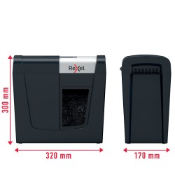 Distrugator manual documente Rexel SECURE MC3,  3 coli, P5, micro-cut (tip particule), cos  10 litri, negru-argintiu, "2020128EU