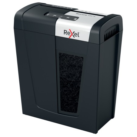 Distrugator manual documente Rexel SECURE MC4,  4 coli, P5, micro-cut (tip particule), cos  14 litri, negru-argintiu, "2020129EU
