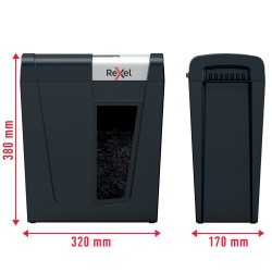 Distrugator manual documente Rexel SECURE MC4,  4 coli, P5, micro-cut (tip particule), cos  14 litri, negru-argintiu, "2020129EU