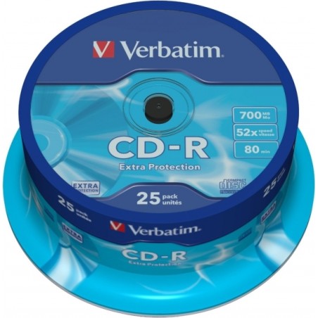 CD-R VERBATIM  700MB, 80min, viteza 52x,  25 buc, spindle, "43432"