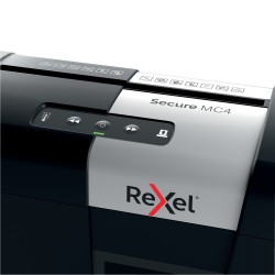 Distrugator manual documente Rexel SECURE MC4,  4 coli, P5, micro-cut (tip particule), cos  14 litri, negru-argintiu, "2020129EU