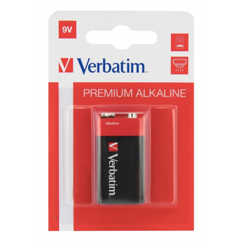BATERIE VERBATIM 9V (9V), alcalina, 1 buc., "49924" (timbru verde 0.08 lei)