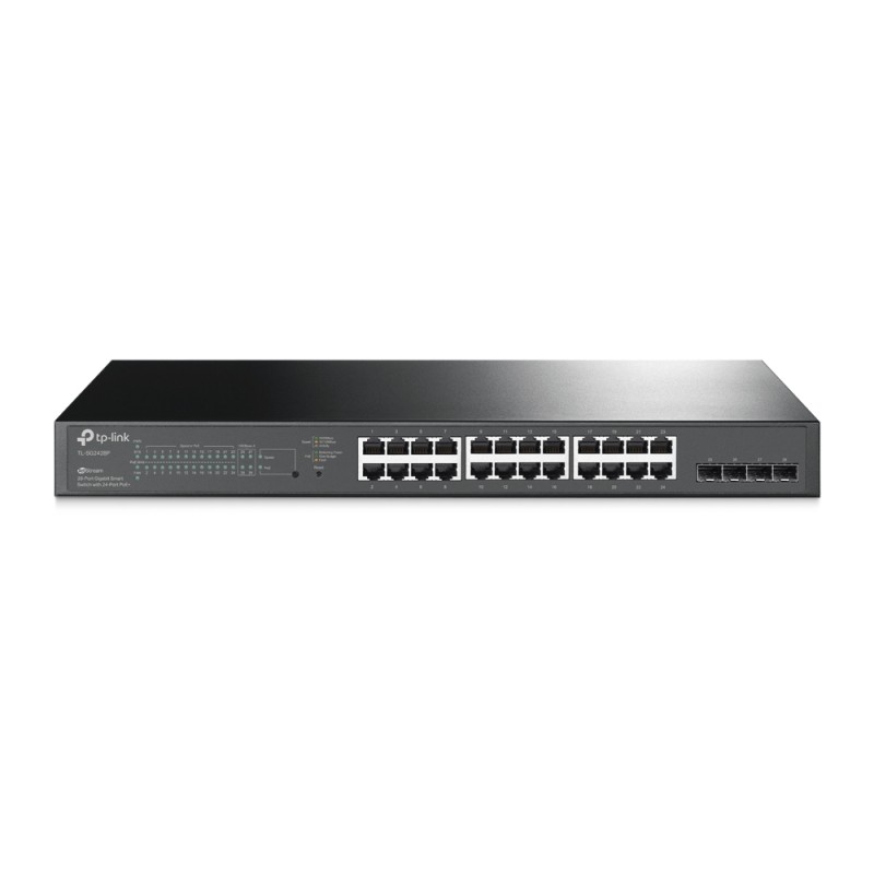 Switch TP-Link 24 Porturi Gigabit Smart POE+ 250W, 4 x SFP,  "TL-SG2428P" (timbru verde 2 lei)
