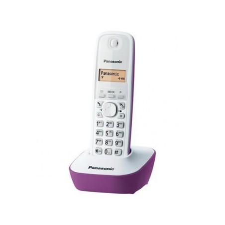Telefon DECT alb/violet, KX-TG1611FXF, Panasonic, "KX-TG1611FXF" (timbru verde 0.8 lei)