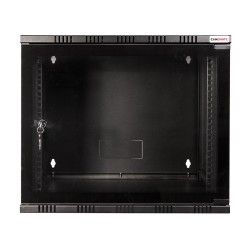 CABINET 19" LOGILINK  12U 540x400mm, fixare pe perete, Flatpack (dezasamblat),  Black, usa sticla cu blocare, otel 1.5mm, sarcin
