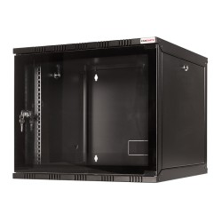 CABINET 19" LOGILINK  15U 540x400mm, fixare pe perete, Flatpack (dezasamblat),  Black, usa sticla cu blocare, otel 1.5mm, sarcin