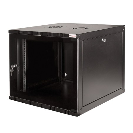 CABINET 19" LOGILINK   6U 540x550mm, fixare pe perete, Flatpack (dezasamblat),  Black, usa sticla cu blocare, otel 1.5mm, sarcin