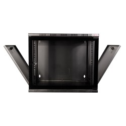 CABINET 19" LOGILINK   6U 540x550mm, fixare pe perete, Flatpack (dezasamblat),  Black, usa sticla cu blocare, otel 1.5mm, sarcin