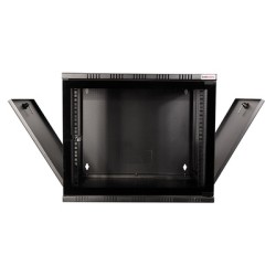 CABINET 19" LOGILINK  12U 540x550mm, fixare pe perete, Flatpack (dezasamblat),  Black, usa sticla cu blocare, otel 1.5mm, sarcin