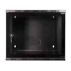 CABINET 19" LOGILINK  12U 540x550mm, fixare pe perete, Flatpack (dezasamblat),  Black, usa sticla cu blocare, otel 1.5mm, sarcin