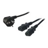 CABLU alimentare LOGILINK 1.7m, intrare Schuko, iesire 2 x C13, 10A, testat VDE, black, "CP101" (timbru verde 0.8 lei)