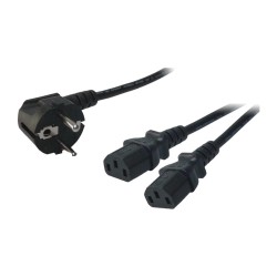 CABLU alimentare LOGILINK 1.7m, intrare Schuko, iesire 2 x C13, 10A, testat VDE, black, "CP101" (timbru verde 0.8 lei)