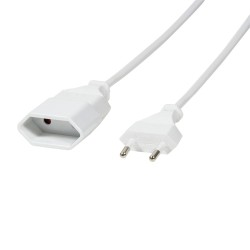 CABLU alimentare LOGILINK 3m, intrare Euro plug, iesire Euro socket, 10A, testat VDE, white, "CP127" (timbru verde 0.18 lei)