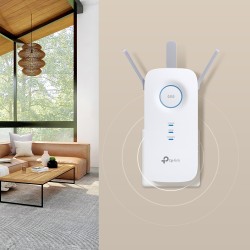 RANGE EXTENDER TP-LINK wireless 1900Mbps, 1 port Gigabit, 3 antene externe, dual band AC1900, 2.4GHz &amp; 5GHz "RE550" (timbru 