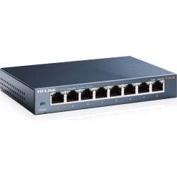 SWITCH TP-LINK  8 porturi Gigabit. carcasa metalica "TL-SG108" (timbru verde 2 lei)