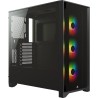 CARCASA CORSAIR Middle Tower, ATX, "iCUE 4000X RGB", fara sursa, sticla securizata, fan x 2, USB 3.0x1, USB 3.1 gen 2 Type-Cx1, 