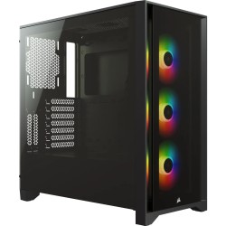CARCASA CORSAIR Middle Tower, ATX, "iCUE 4000X RGB", fara sursa, sticla securizata, fan x 2, USB 3.0x1, USB 3.1 gen 2 Type-Cx1, 