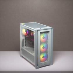 CARCASA CORSAIR Middle Tower, ATX, "iCUE 4000X RGB", fara sursa, sticla securizata, fan x 2, USB 3.0 x 2, USB 3.1 gen 2 Type-C x