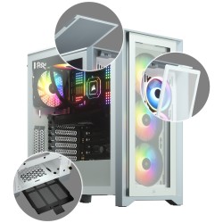 CARCASA CORSAIR Middle Tower, ATX, "iCUE 4000X RGB", fara sursa, sticla securizata, fan x 2, USB 3.0 x 2, USB 3.1 gen 2 Type-C x