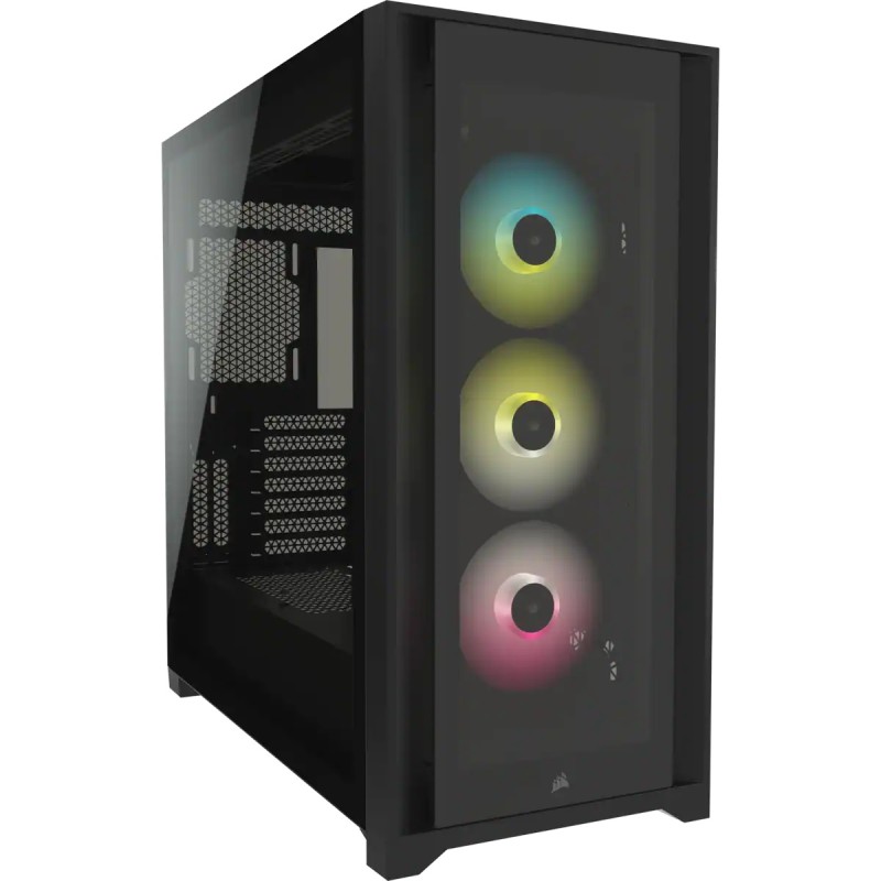 CARCASA CORSAIR Middle Tower, ATX, "iCUE 5000X RGB", fara sursa, sticla securizata, fanx3, USB 3.0x2, USB 3.1 gen 2 Type-Cx1,Jac