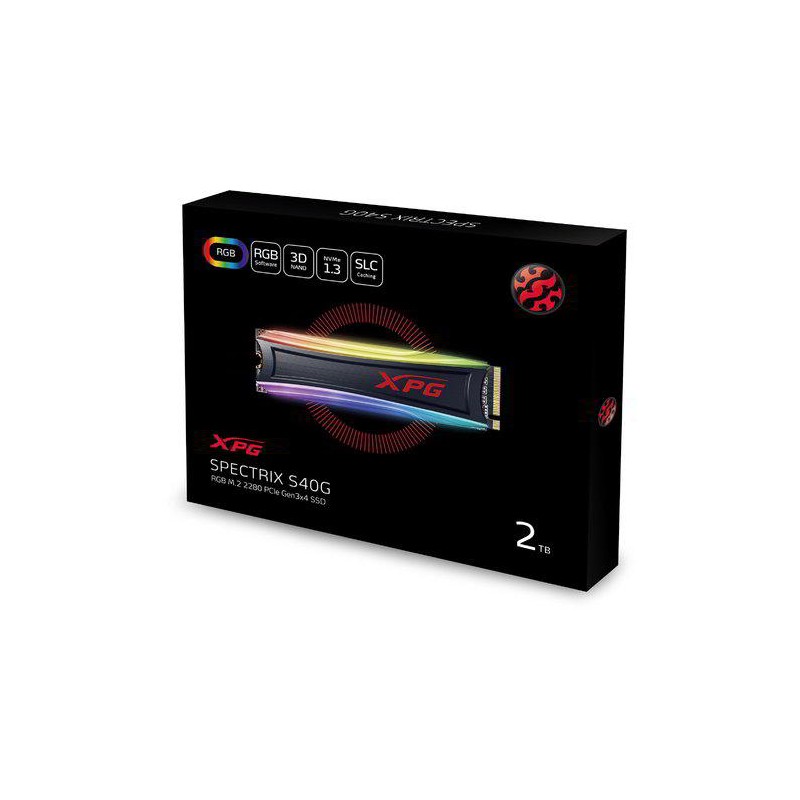 SSD ADATA XPG SPECTRIX S40G, 2TB, M.2, PCIe Gen3.0 x4, 3D TLC NAND Flash, R/W: 3500/3000 MB/s, "AS40G-2TT-C"