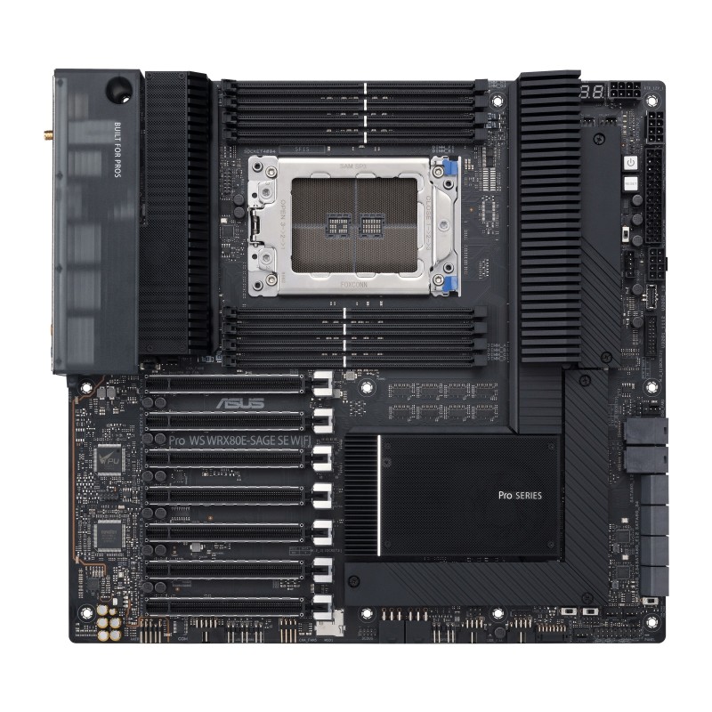 PLACA de BAZA Asus "PRO WS WRX80E-SAGE", skt sWRX8, EATX, AMD WRX80, 8 x DDR4, max. 2048 GB, 8 x SATA, 3 x M.2, 7.1, "PRO WS WRX