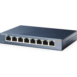 SWITCH TP-LINK  8 porturi Gigabit. carcasa metalica "TL-SG108" (timbru verde 2 lei)