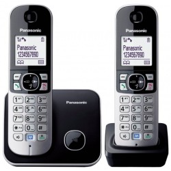 Telefon DECT twin, negru, KX-TG6812FXB, Panasonic, "KX-TG6812FXB" (timbru verde 0.8 lei)