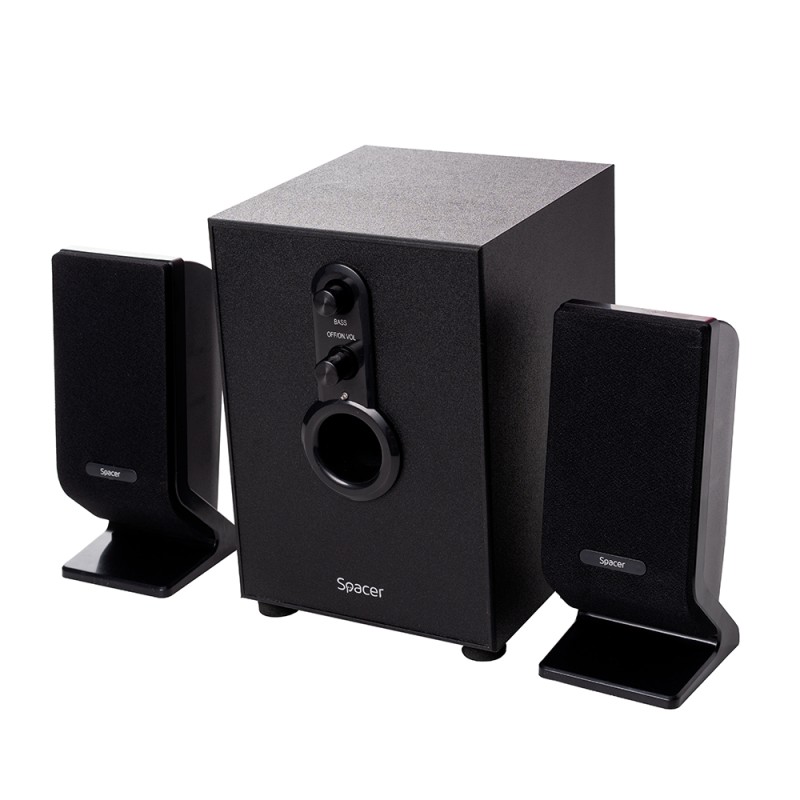 BOXE SPACER 2.1, RMS: 11W (2 x 3W + 5W), control volum, bass, 220V alimentare, black, "SPB-2200" (timbru verde 2.00 lei)  261900