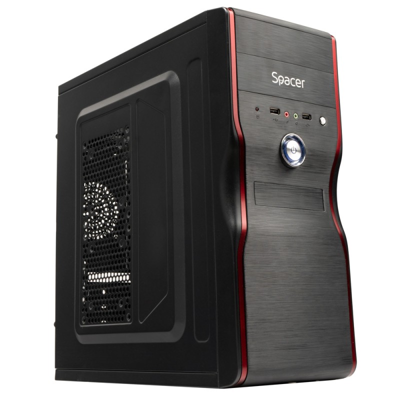 CARCASA SPACER, Middle Tower, ATX, "NEW MERCURY", 500 (250W for 500 Desktop PC), USB 2.0 x 2, Jack 3.5mm x 2, "SPC-NEW MERCURY" 