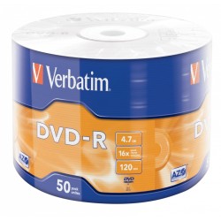 DVD-R VERBATIM  4.7GB, 120min, viteza 16x, 50 buc, Single Layer, shrink wrap, "Matt Silver", AZO "43788"