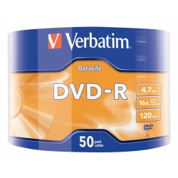 DVD-R VERBATIM  4.7GB, 120min, viteza 16x, 50 buc, Single Layer, shrink wrap, "Matt Silver" "43791"