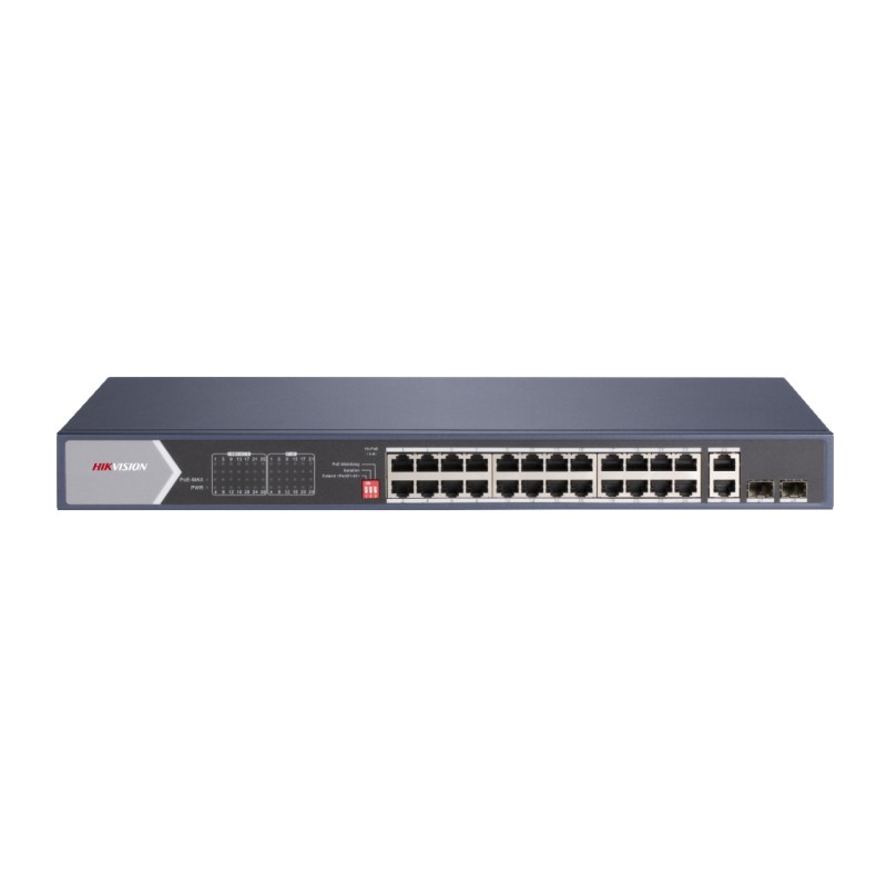 SWITCH. PoE Hikvision, port Gigabit x 20, SFP SFP x 2, carcasa metalica, "DS-3E0528HP-E" (timbru verde 2 lei)