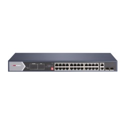 SWITCH. PoE Hikvision, port Gigabit x 20, SFP SFP x 2, carcasa metalica, "DS-3E0528HP-E" (timbru verde 2 lei)