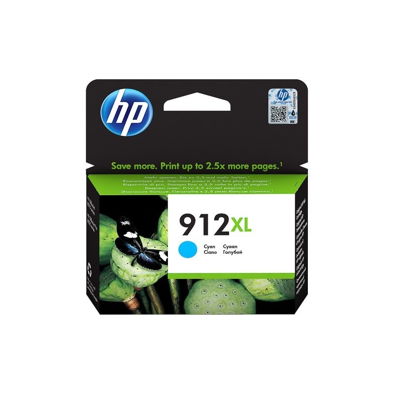 Cartus Cerneala Original HP Cyan, Nr.912XL, pentru OfficeJet 8013|8023, 825, (timbru verde 0.15 lei), "3YL81AE"