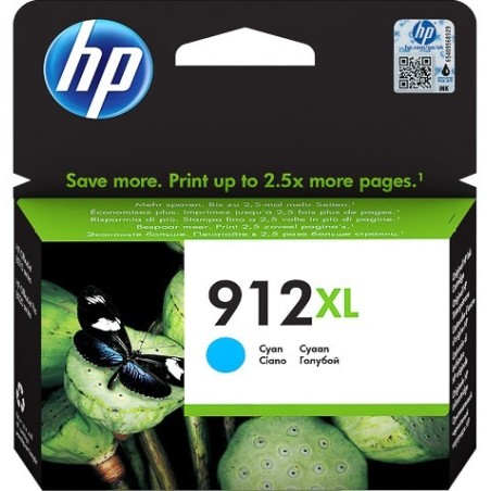 Cartus Cerneala Original HP Cyan, Nr.912XL, pentru OfficeJet 8013|8023, 825, (timbru verde 0.15 lei), "3YL81AE"